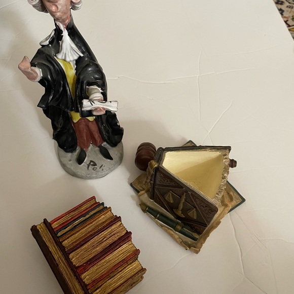 3 pieces lawyer Rare SCAT CERAMICA Figurine Poli Cesare -lawyer desk decoration - Picture 2 of 12